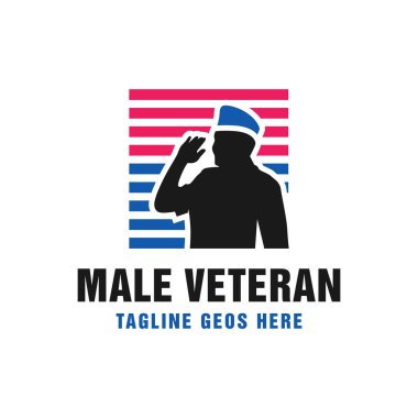 Ordu emektar erkek vektör illüstrasyon logosu tasarımı