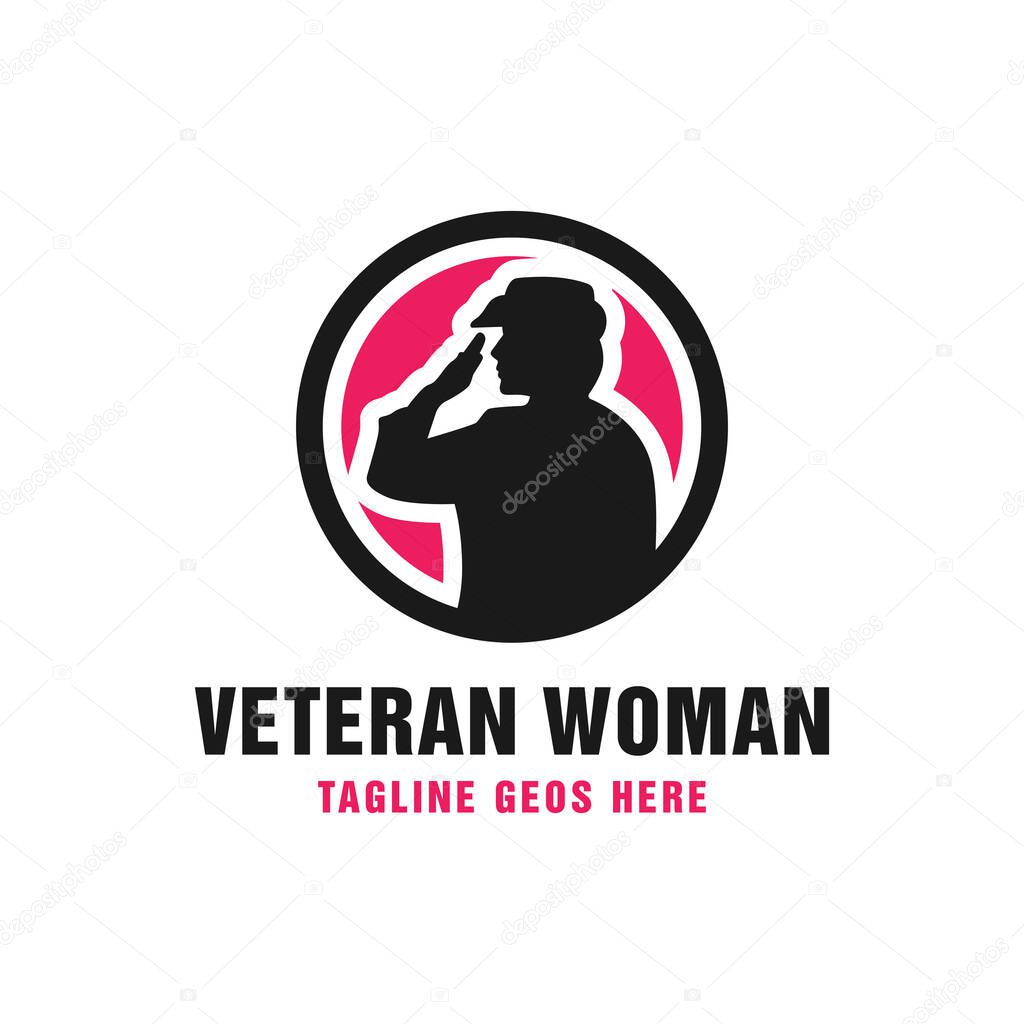Female veteran vector illustration logo design your company
