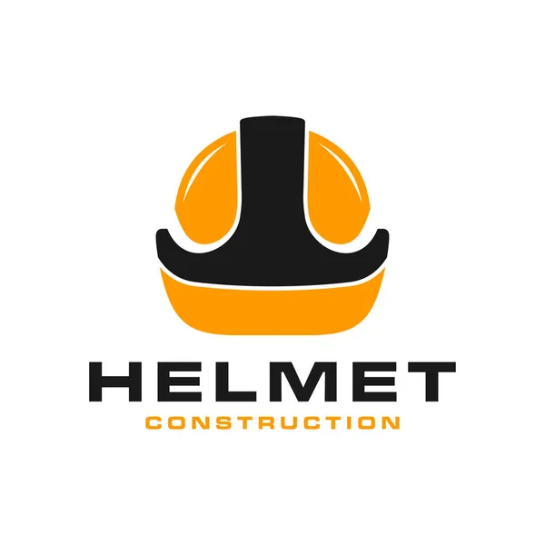 建設安全ヘルメットイラストロゴデザイン会社 — ストックベクタ