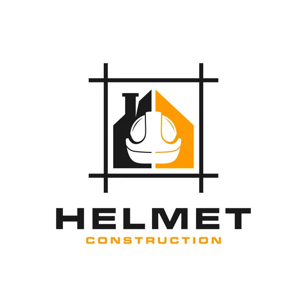 建設安全ヘルメットイラストロゴデザイン会社 — ストックベクタ