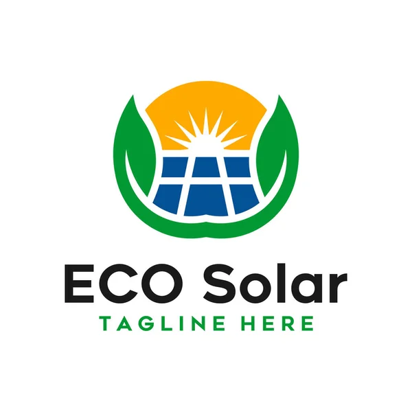 Solar Panel Industry Illustration Logo Design Your Company — Stock Vector