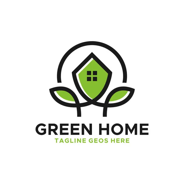 Grüne Haus Inspiration Illustration Logo Entwerfen Sie Ihr Unternehmen — Stockvektor