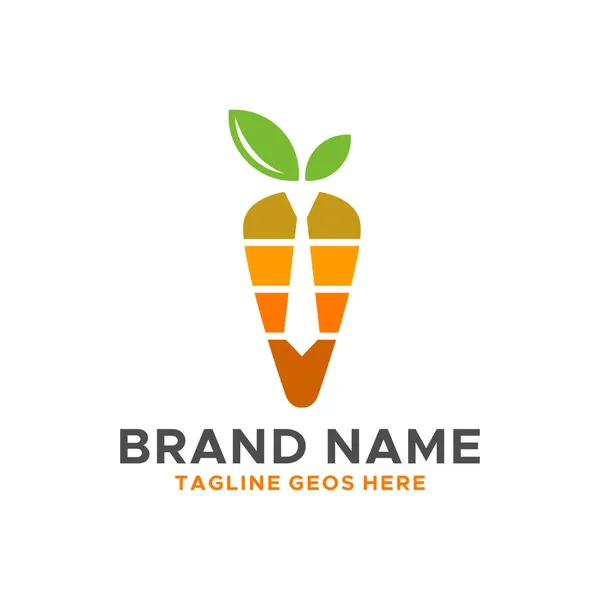 Cenoura Negócio Ilustração Logotipo Projetar Sua Empresa — Vetor de Stock