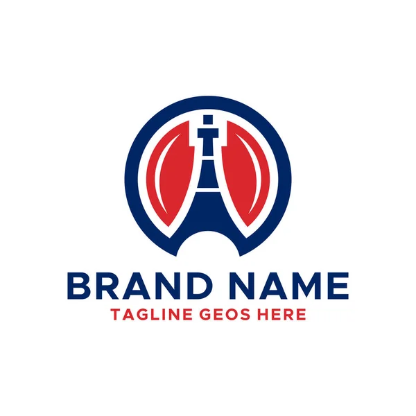 Torre Eiffel Inspiração Ilustração Logotipo Projetar Sua Empresa — Vetor de Stock