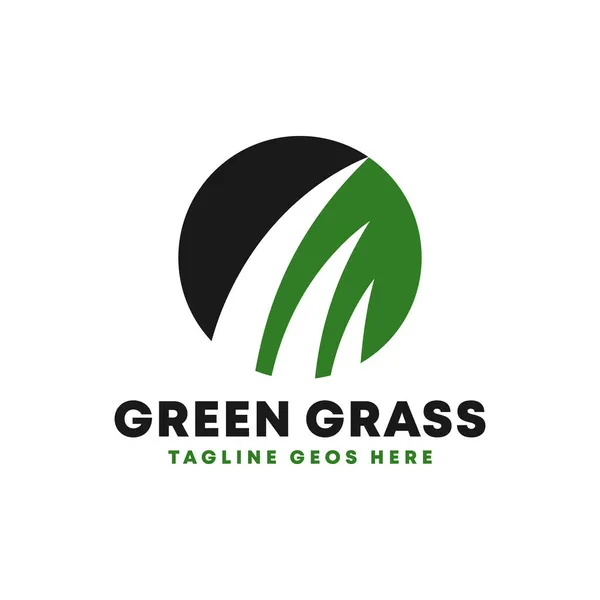 Grüne Gras Inspiration Illustration Logo Entwerfen Sie Ihr Unternehmen — Stockvektor