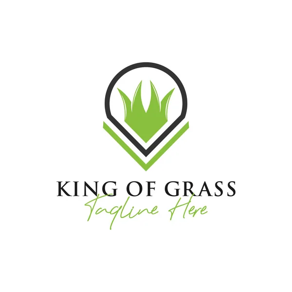 Gras König Inspiration Illustration Logo Entwerfen Sie Ihr Unternehmen — Stockvektor