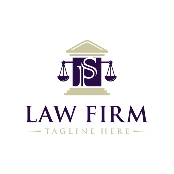 Σχεδιασμός Λογότυπου Νομικών Υπηρεσιών Και Εικονογράφησης Δικηγόρων Αρχικά — Διανυσματικό Αρχείο