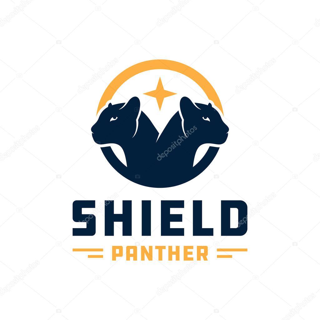 Panther animal shield illustration logo design your company