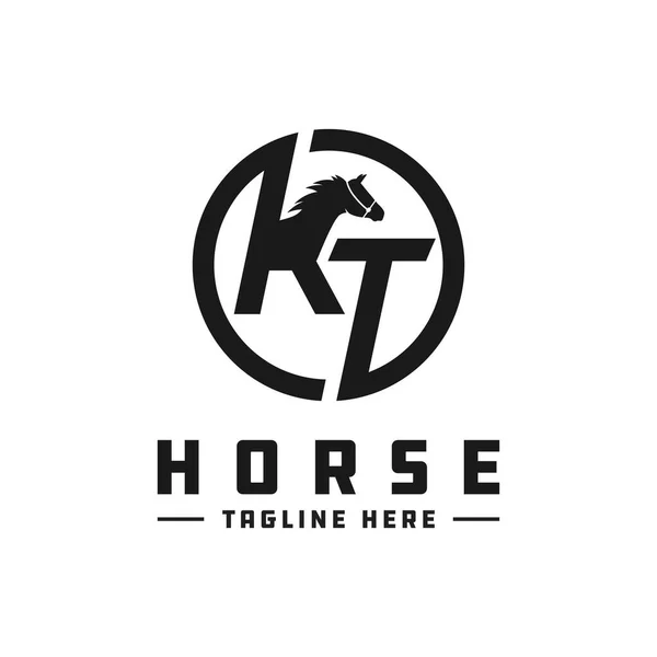 Horse Farm Illustration Logo Design Letters — Stock Vector