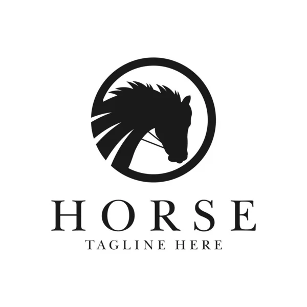 Horse Head Circle Illustration Logo Design Your Company — Stock Vector