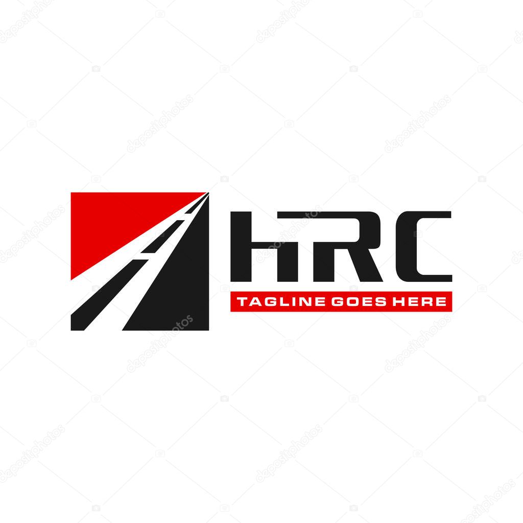 Asphalt road construction illustration logo design