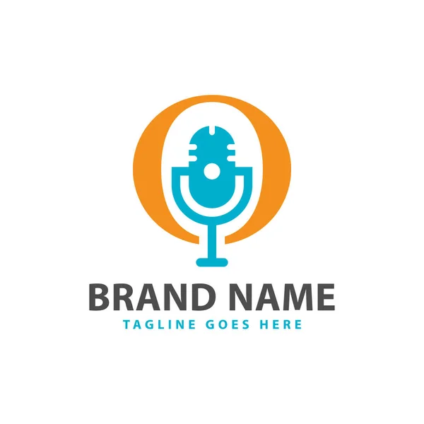 Radio Broadcast Illustration Logo Design Letter — Wektor stockowy