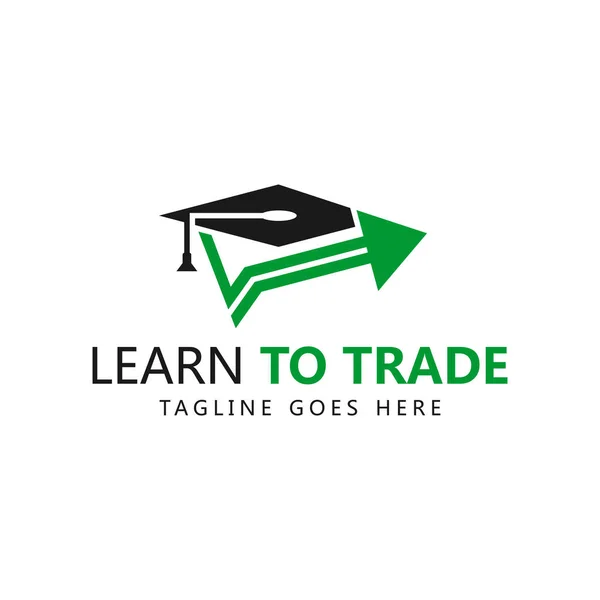 Nauczyć Się Handlu Ilustracja Logo Projektowania Firmy — Wektor stockowy