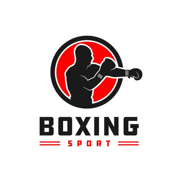 Boxeo Deportes Ilustración Logo Diseño Empresa — Vector de stock