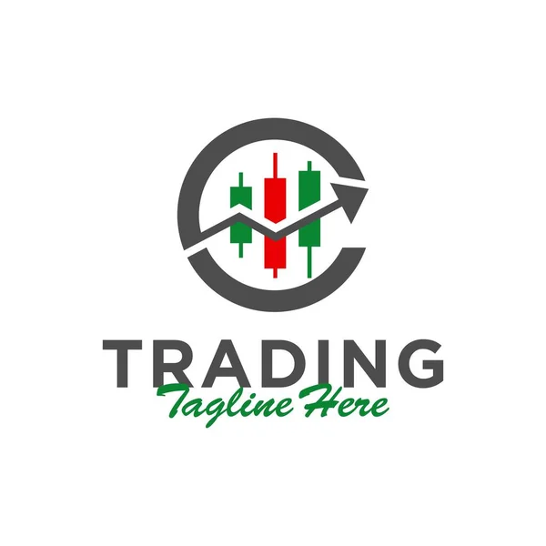 Trading Chart Company Illustration Logo Design Letter — 스톡 벡터