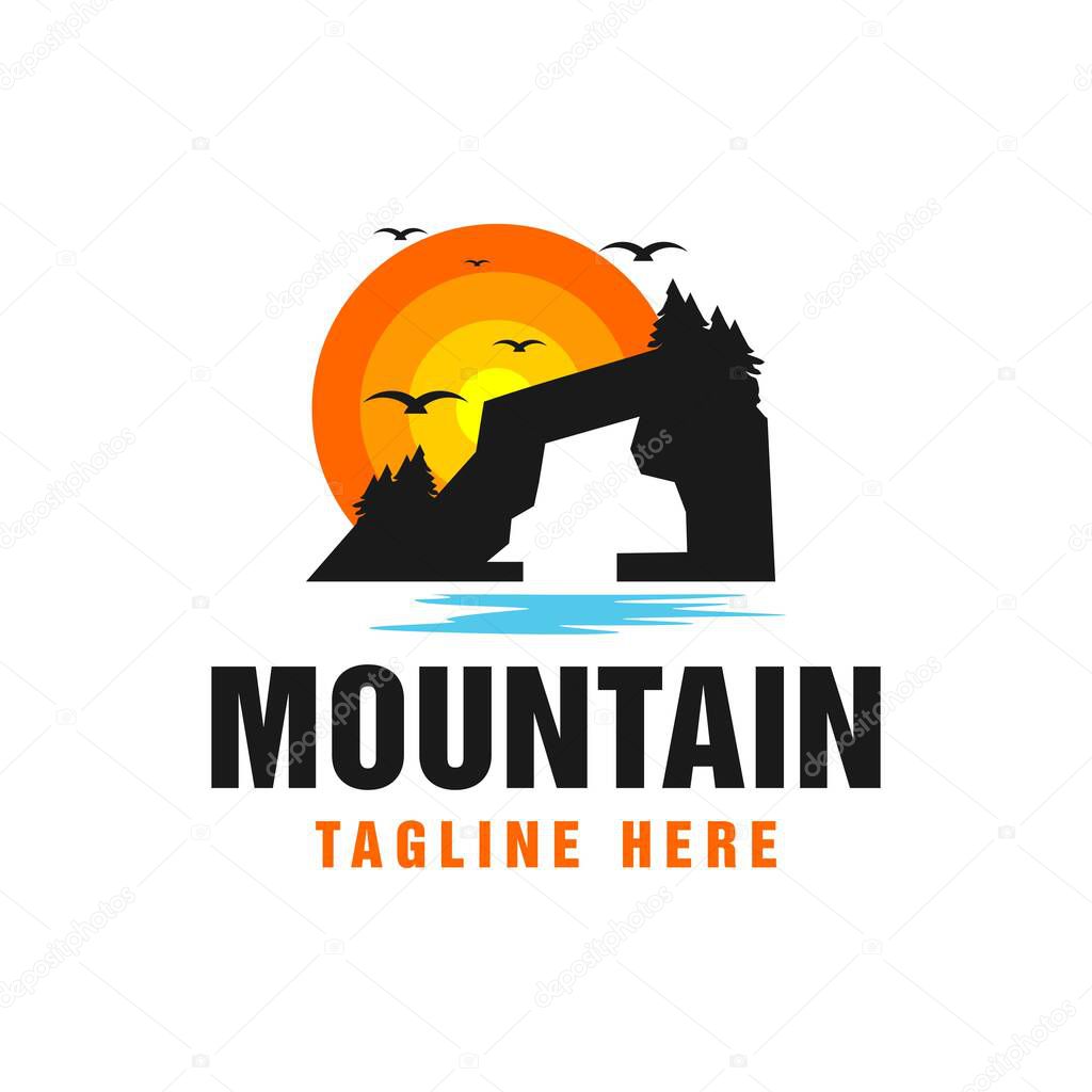 Mountain scenery illustration logo design your company