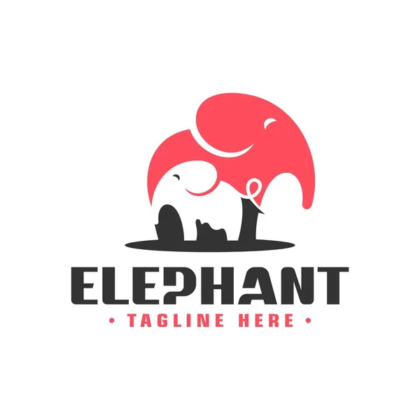 Elephant Cub Illustration Logo Design Your Company — Stok Vektör