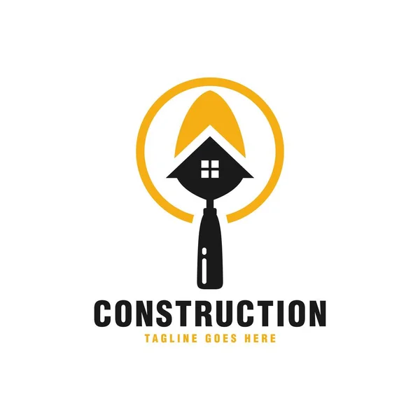 Σπίτι Κτίριο Κατασκευή Εικονογράφηση Λογότυπο Σχεδιασμό — Διανυσματικό Αρχείο