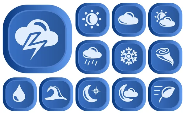 Botones meteorológicos — Vector de stock