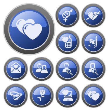 Aşk ve flört düğmeleri