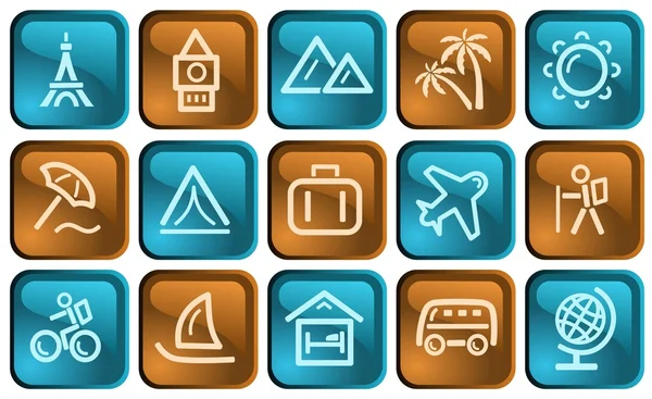 Travel buttons — Stock Vector