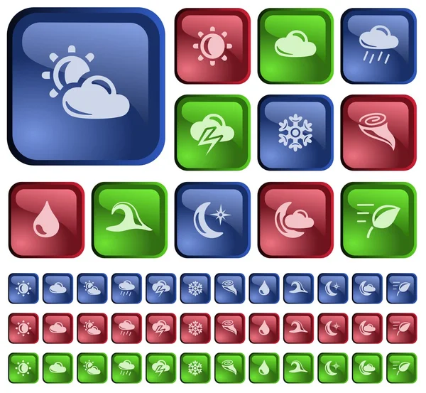 Weather buttons — Stock Vector