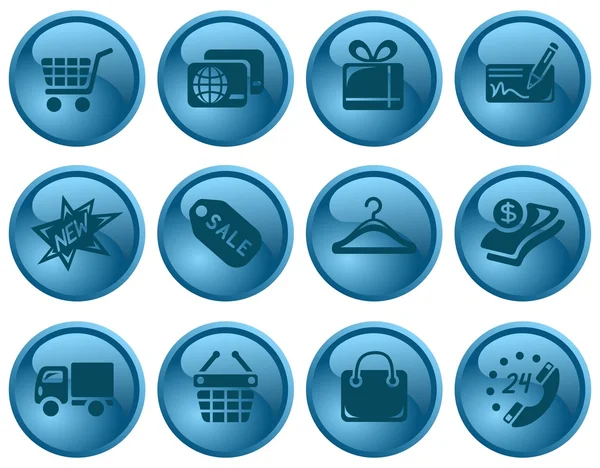 Boutons shopping — Image vectorielle