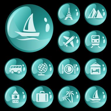 Travel buttons clipart