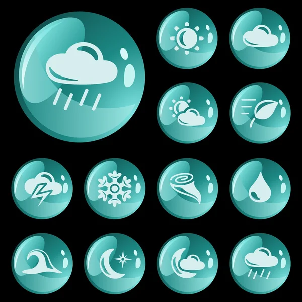 Weather buttons — Stock Vector