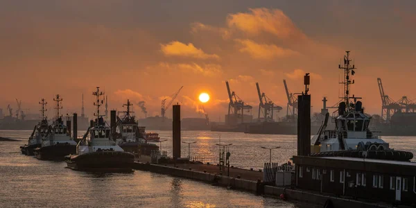 Molo Rimorchiatori Nel Porto Hamburg — Foto Stock