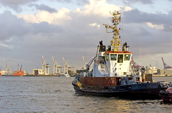 Tugboat at Hamburg port — Stock Photo, Image