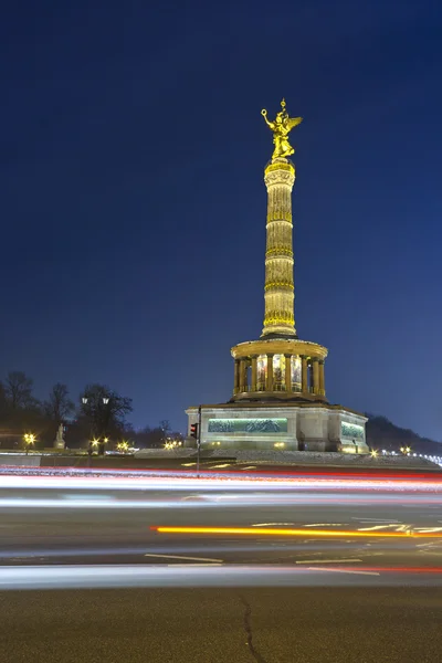 Berlin Siegessaule at night — Stock Photo, Image