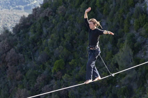 Nejdelší slackline — Stock fotografie