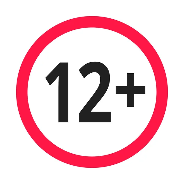 Über 12 plus verbotene runde Symbolzeichen Vektor-Illustration. — Stockvektor