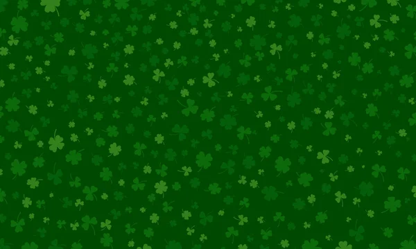 Шамрок или зеленый клевер листья узор фон плоский дизайн векторной иллюстрации изолированы на темно-зеленом фоне. — стоковый вектор