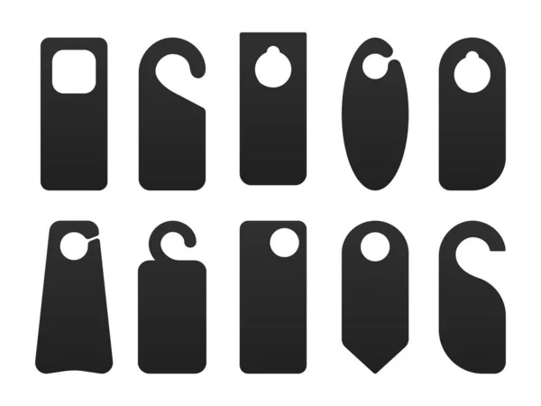 Etiquetas de la puerta del hotel plantilla icono signos conjunto de diseño de estilo plano vector ilustración. — Archivo Imágenes Vectoriales