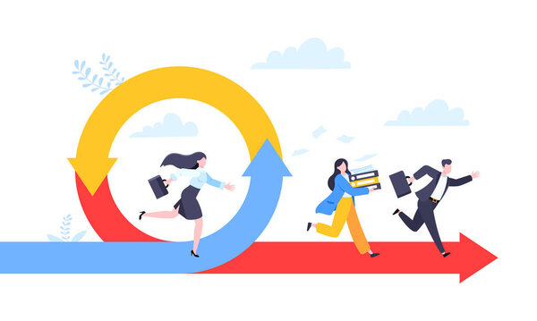 Гибкая методология разработки бизнес-концепция плоский стиль дизайн векторной иллюстрации изолированы на белом фоне.