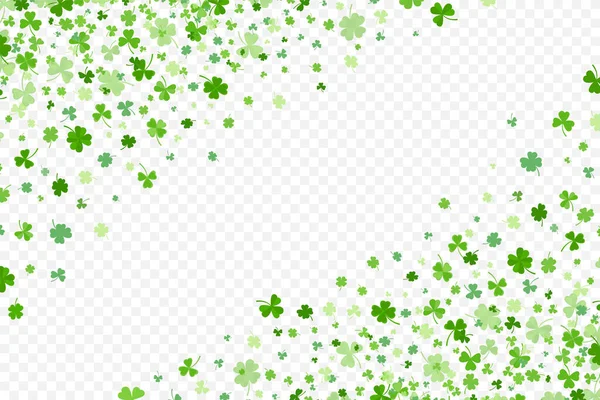 Shamrock o trébol verde hojas patrón fondo plano diseño vector ilustración aislado sobre fondo blanco. — Archivo Imágenes Vectoriales