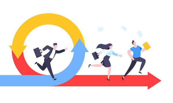 Гибкая методология разработки бизнес-концепция плоский стиль дизайн векторной иллюстрации изолированы на белом фоне.