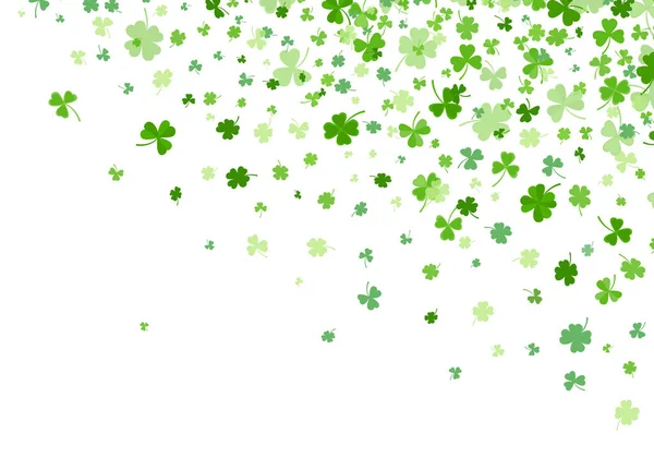 Shamrock ou trèfle vert laisse motif fond plat dessin vectoriel illustration isolé sur fond blanc. — Image vectorielle