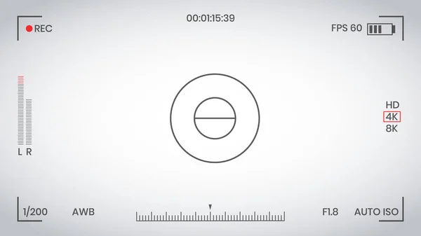 カメラファインダービデオやフォトフレームレコーダーフラットスタイルのデザインベクトルイラスト. — ストックベクタ