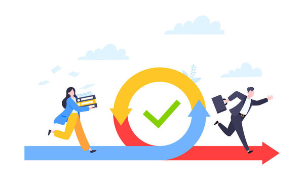 Гибкая методология разработки бизнес-концепция плоский стиль дизайн векторной иллюстрации изолированы на белом фоне.