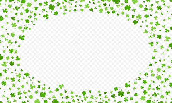 Shamrock nebo zelený jetel listy vzor pozadí plochý design vektor ilustrace izolované na průhledném pozadí. — Stockový vektor