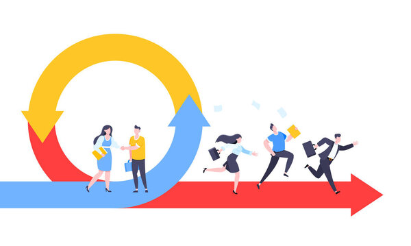 Гибкая методология разработки бизнес-концепция плоский стиль дизайн векторной иллюстрации изолированы на белом фоне.