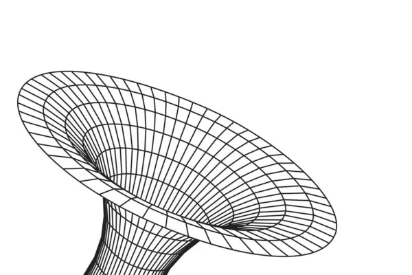 Féreglyuk geometriai rács vezeték alagút lapos stílusú tervezés vektor illusztráció. — Stock Vector