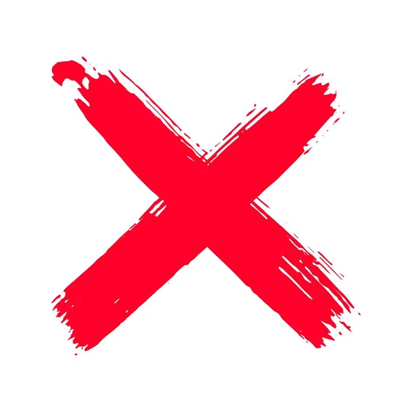 Grunge sale dessiné à la main avec des coups de pinceau croix x icône vectorielle illustration. — Image vectorielle