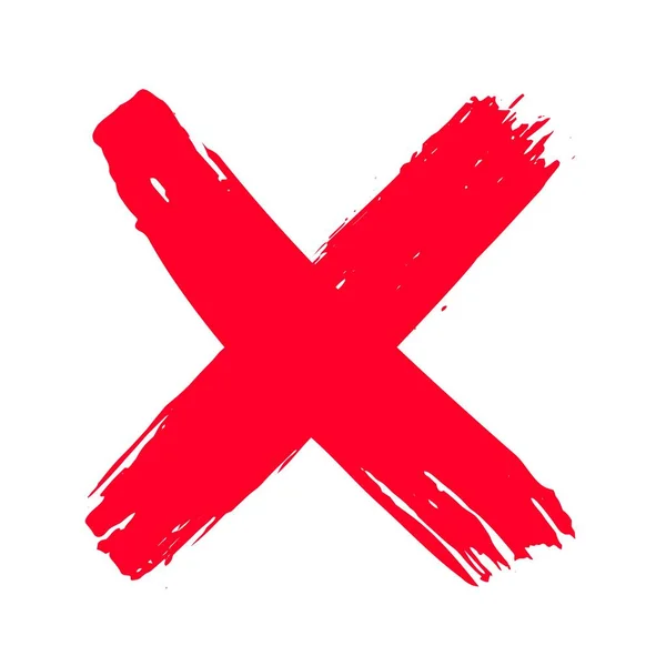Grunge sale dessiné à la main avec des coups de pinceau croix x icône vectorielle illustration. — Image vectorielle