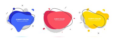 Modern sıvı düzensiz amip damlası şekli soyut elementler grafik düz stil tasarım sıvı vektör çizimi.