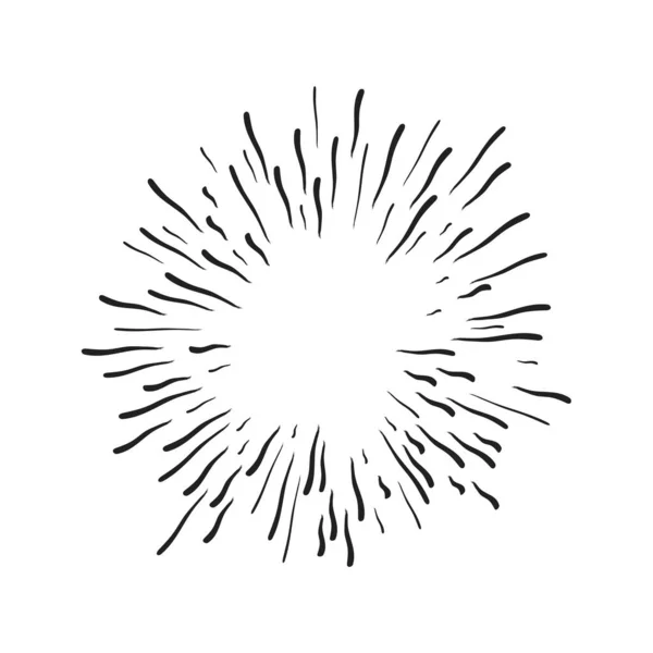 Ручной рисунок вектора взрыва звёздной вспышки на белом фоне. — стоковый вектор