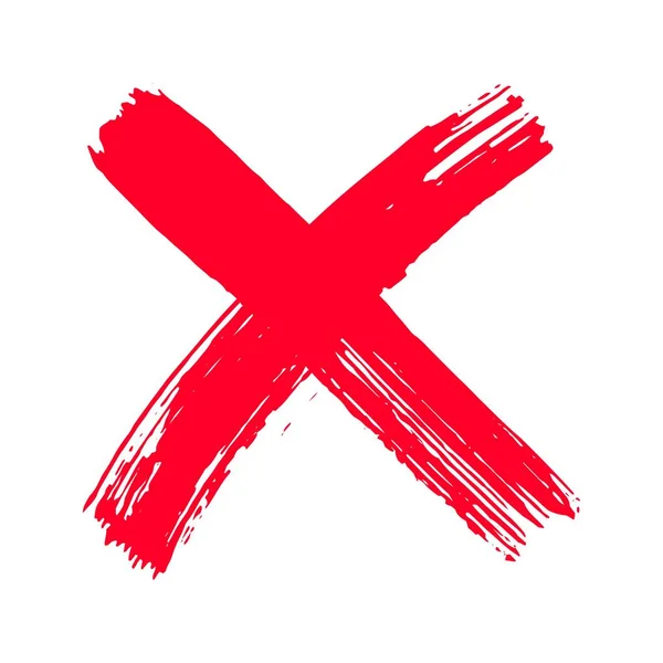 Χειροποίητο σταυρό x πινέλο εικονίδιο διανυσματική απεικόνιση εγκεφαλικό επεισόδιο. Σταυρός σήμα λάθος γραφικό σχέδιο συμβόλων. — Διανυσματικό Αρχείο